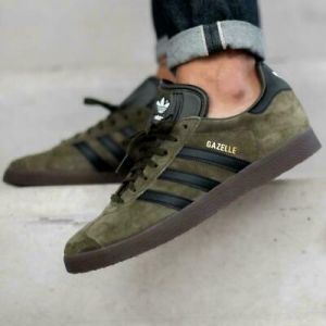 Adidas Gazelle Night Cargo/Core Black-Gum5 Mens Trainers Shoes