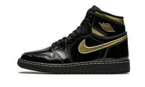 Mystore10 Nike Air Jordan 1 Retro High OG GS Metallic Black Gold 575441-032 SZ 3.5Y to 7Y