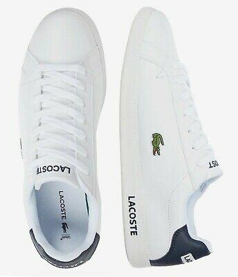 Mystore10 New Lacoste Men Shoes Graduate BL21 1 White Navy Leather Casual Sneakers Shoes