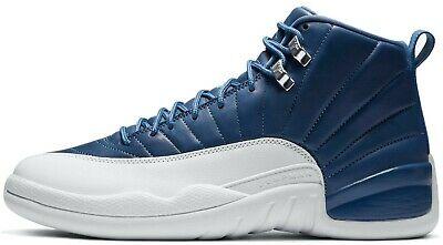Mystore10 Air Jordan 12 Indigo Retro Stone Blue White Obsidian 130690-404